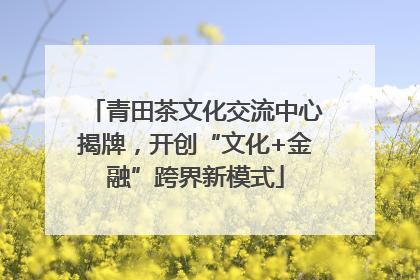 青田茶文化交流中心揭牌，开创“文化+金融”跨界新模式