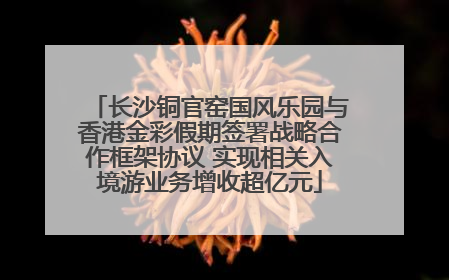 长沙铜官窑国风乐园与香港金彩假期签署战略合作框架协议 实现相关入境游业务增收超亿元
