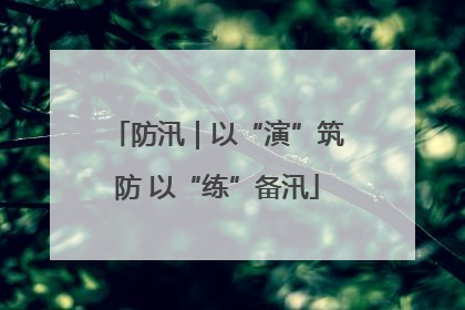 防汛｜以“演”筑防 以“练”备汛