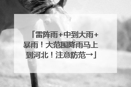 雷阵雨+中到大雨+暴雨！大范围降雨马上到河北！注意防范→