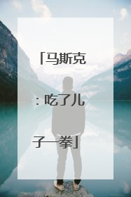 马斯克：吃了儿子一拳