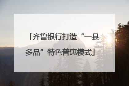齐鲁银行打造“一县多品”特色普惠模式