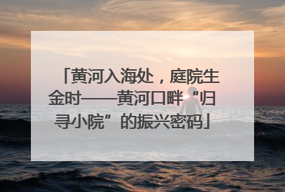 黄河入海处，庭院生金时——黄河口畔“归寻小院”的振兴密码
