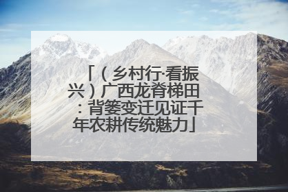 （乡村行·看振兴）广西龙脊梯田：背篓变迁见证千年农耕传统魅力