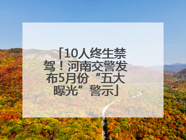 10人终生禁驾！河南交警发布5月份“五大曝光”警示