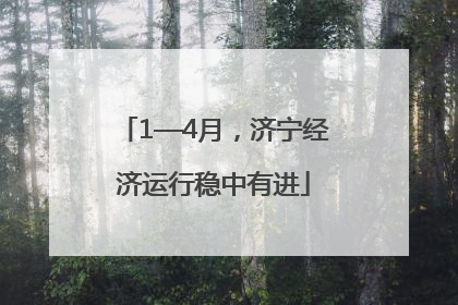 1—4月，济宁经济运行稳中有进