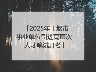 2025年十堰市事业单位引进高层次人才笔试开考