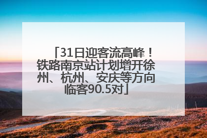 31日迎客流高峰！铁路南京站计划增开徐州、杭州、安庆等方向临客90.5对