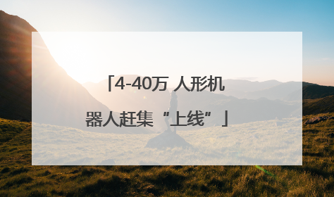 4-40万 人形机器人赶集“上线”