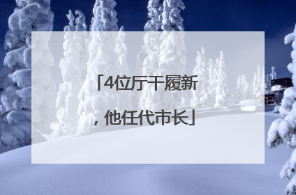 4位厅干履新，他任代市长