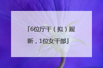 6位厅干（拟）履新，1位女干部
