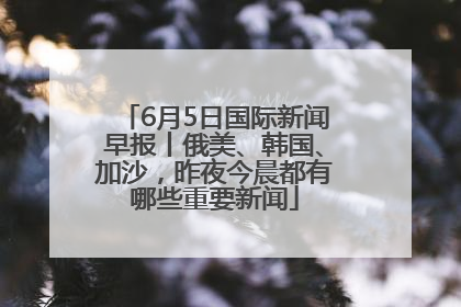 6月5日国际新闻早报丨俄美、韩国、加沙，昨夜今晨都有哪些重要新闻