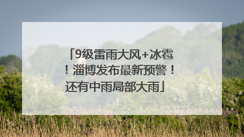 9级雷雨大风+冰雹！淄博发布最新预警！还有中雨局部大雨
