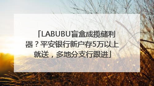 LABUBU盲盒成揽储利器？平安银行新户存5万以上就送，多地分支行跟进