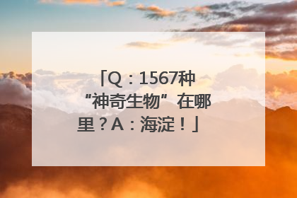 Q：1567种“神奇生物”在哪里？A：海淀！